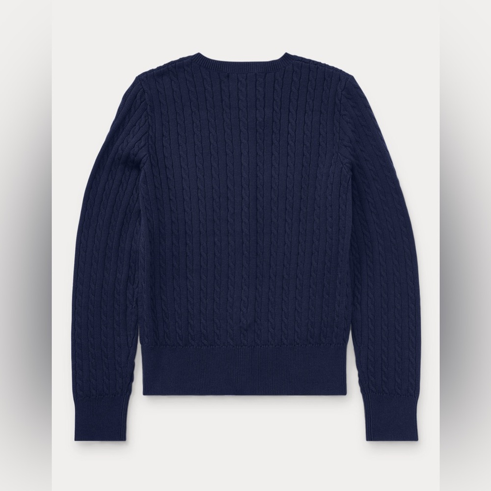 Polo by Ralph Lauren Women's Navy Blue Cable-Knit Cardigan - Picture 3 of 3